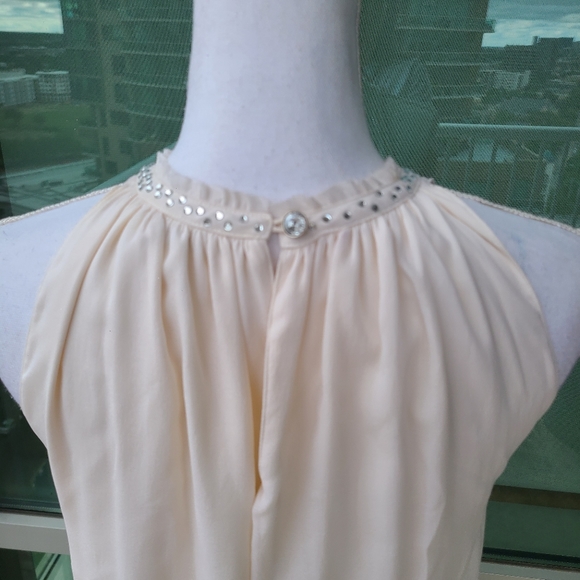 Alice+Olivia Cream Halter Mini Cocktail Dress Med - Picture 2 of 14